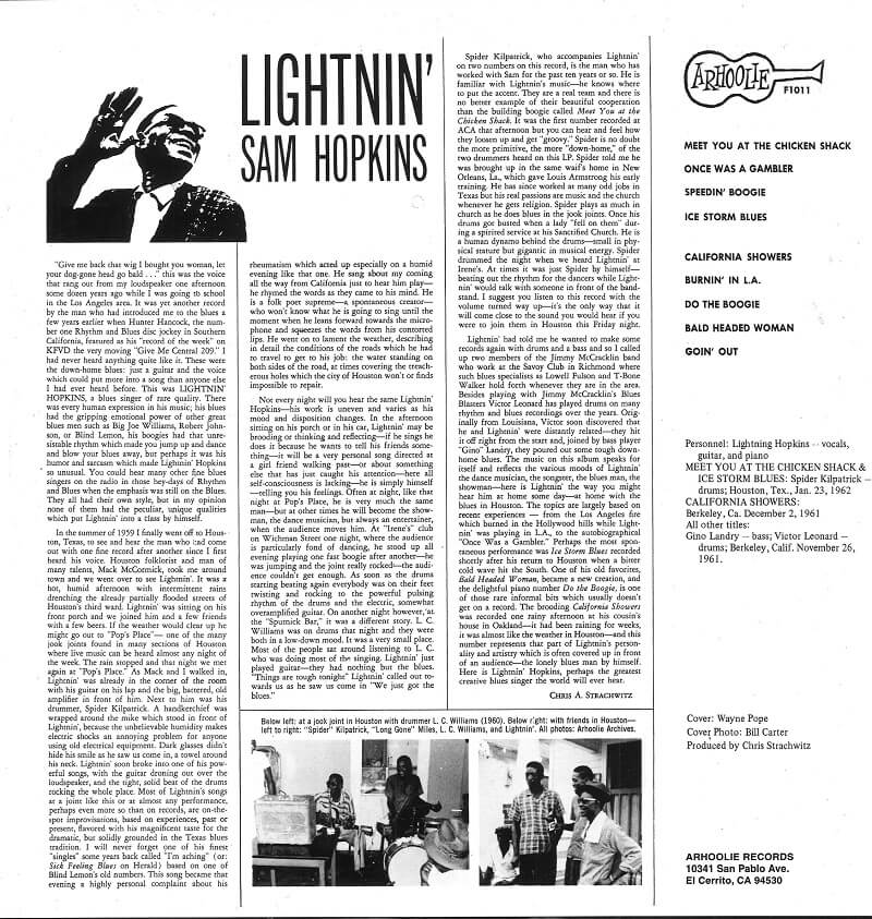 Lightnin' Sam Hopkins* ‎– Lightnin' Sam Hopkins | Primstaven nettbokhandel